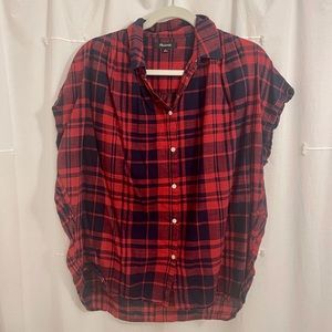 Madewell Plaid Short Sleeve Top